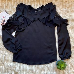 Worthington | Ruffle & Lace Blouse